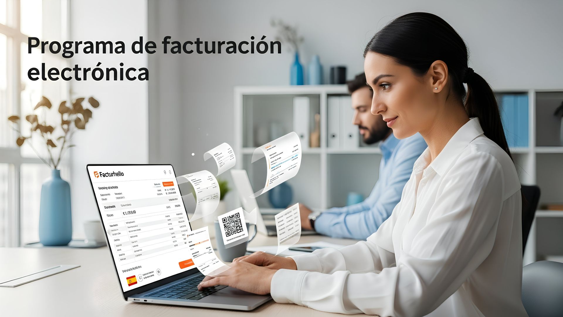 Programa de facturación electrónica de Facturhello que permite emitir facturas digitales, cumplir con la normativa Verifactu y optimizar la gestión contable de las empresas.